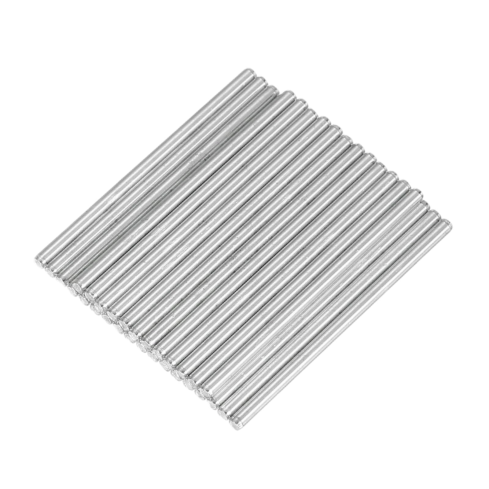 sourcing map 30pcs 2mmx40mm Toys Shaft Round Rod Axles Drive Shaft Silver — image 1