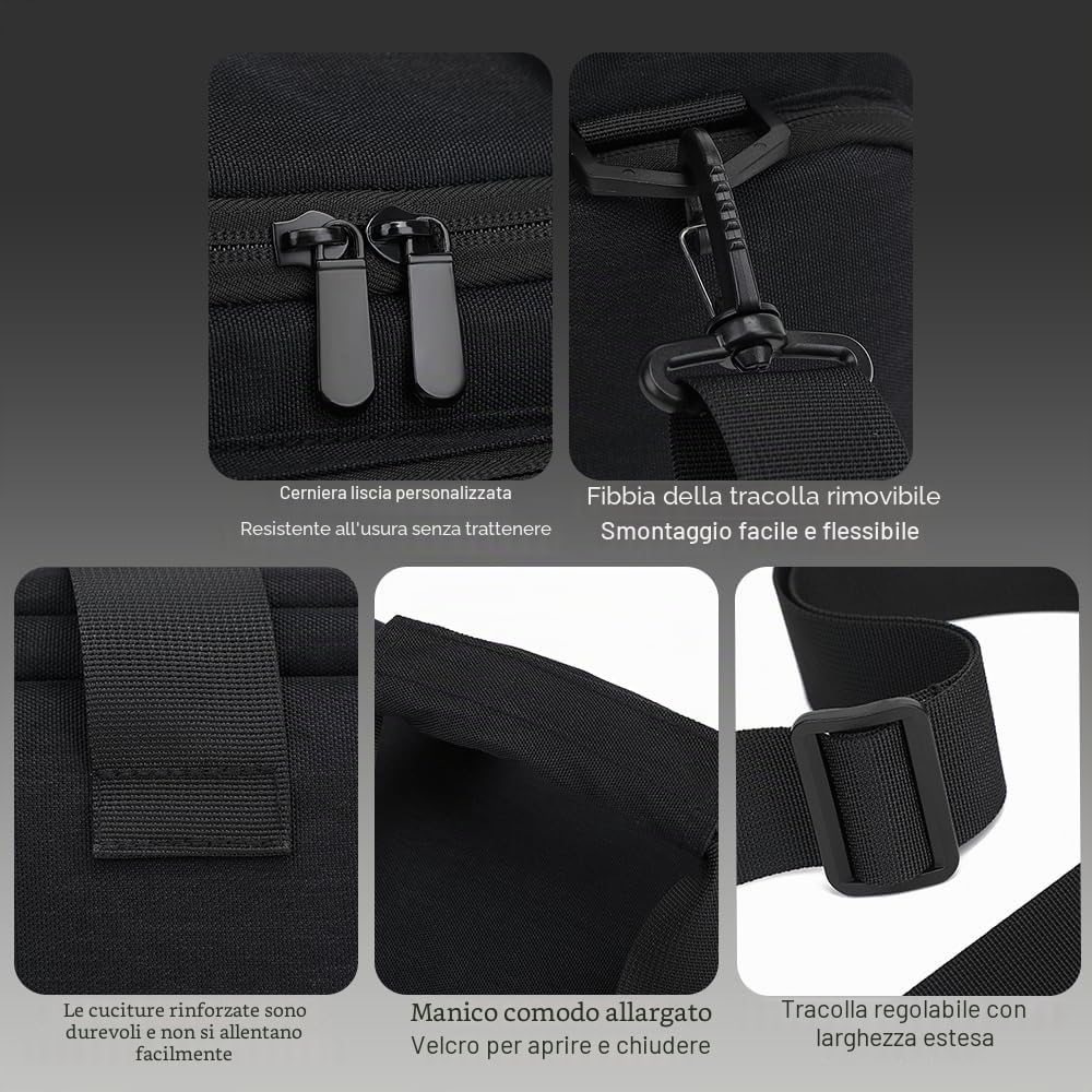 Andoer Borsa per fotocamera, borsa a tracolla per fotocamera da viaggio, borsa per fotocamera reflex impermeabile antiurto con divisori rimovibili e tracolla