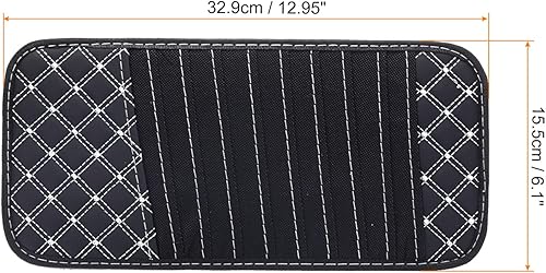 Miniatura 2 de PATIKIL Soporte para CD de visera, piel sintética, capacidad de 10 unidades, funda de disco de rejilla, organizador con correa para colección de