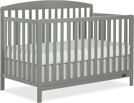 Dream On Me Odelle 5-in-1 Convertible Full-Size Baby Crib in Sea Grass, GreenGuard Gold & BSA Converts to Toddler, Day & Full-Size Bed, Sustainable Pinewood, 3 Mattress Heights