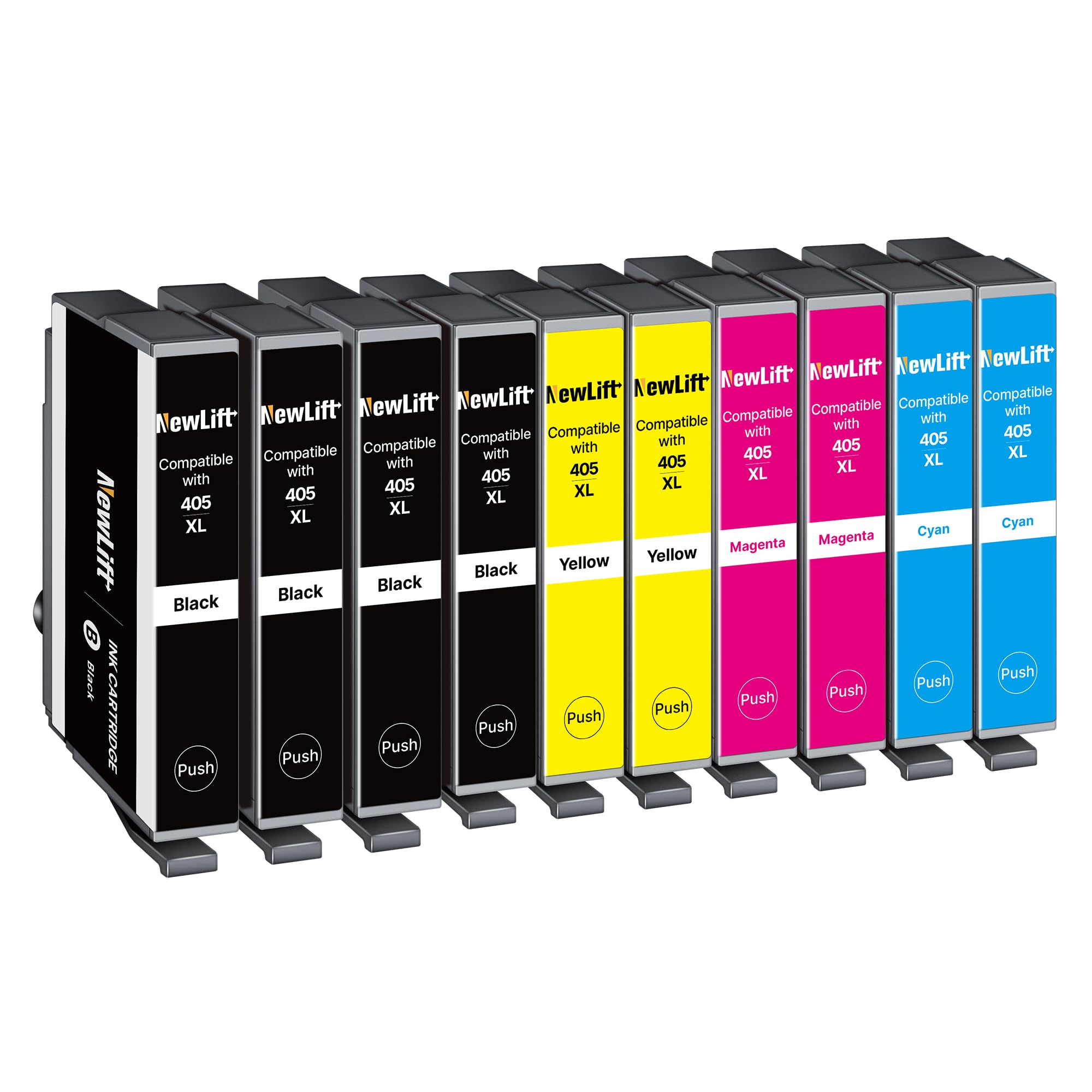 NewLift 405XL Multipack Druckerpatronen für Epson 405 Druckerpatronen 405XL für Epson Pro WF-4820 Patronen WF-4830DTWF WF-3820DWF WF-3825DWF WF-4825DWF WF-7830DTWF WF-7835DTWF(10er-Pack)