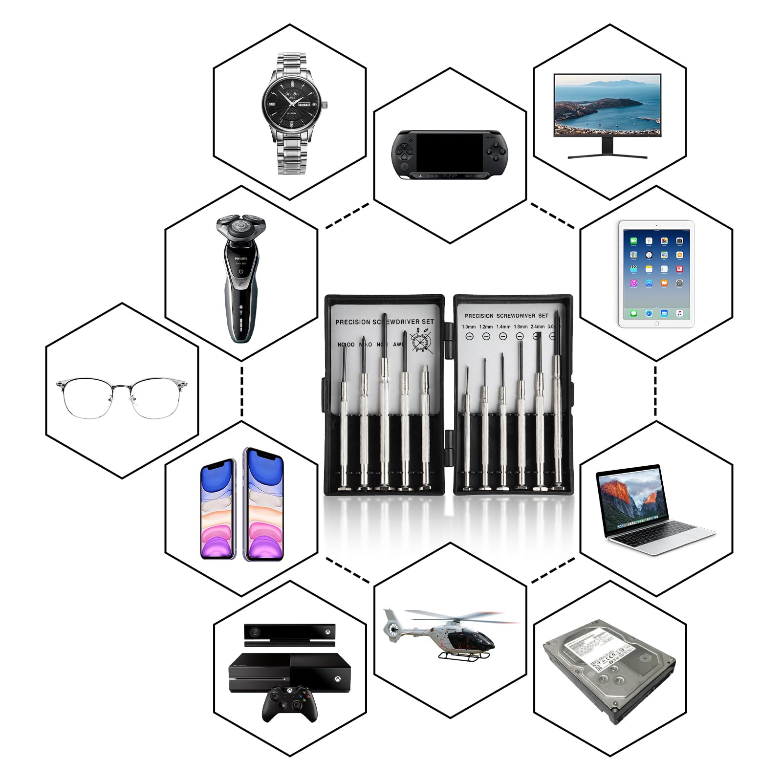 CACCIAVITI DI PRECISIONE MINI SET 11pz CUSTODIA