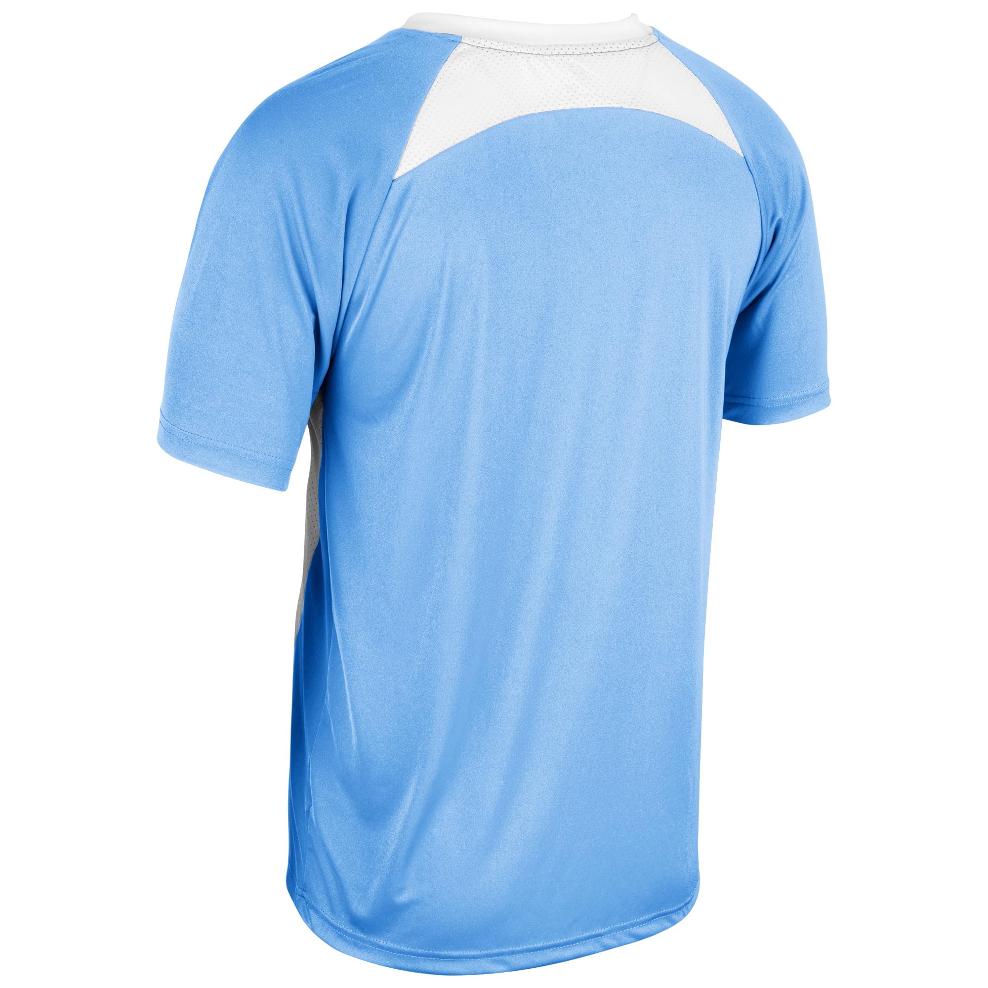 Champro Standard Clean Up 2-Button Men's Baseball/Softball Jersey, Light Blue, White, 2X-Large