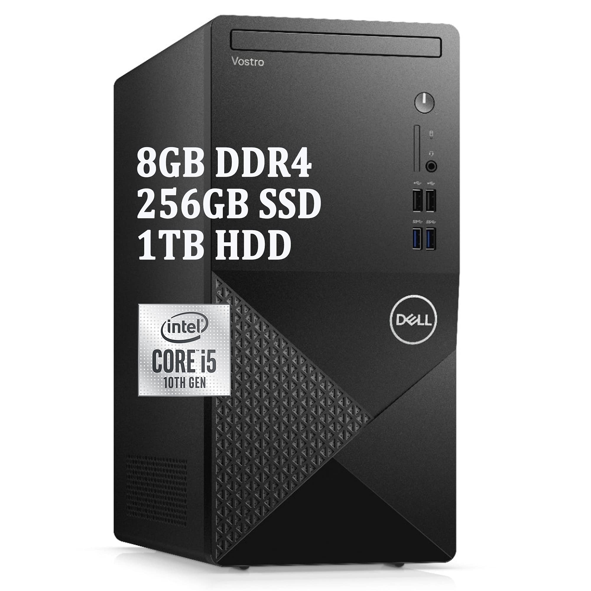 Dell 2021 Vostro 3000 3888 Premium Business Tower Desktop Computer I 10th Gen Intel Hexa-Core i5-104