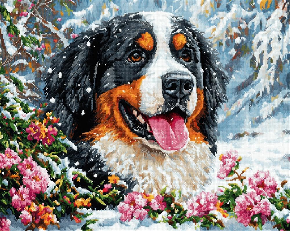 Kitquiver Latch Hook Kits for Adults Beginners Rug Bernese Mountain Dog and