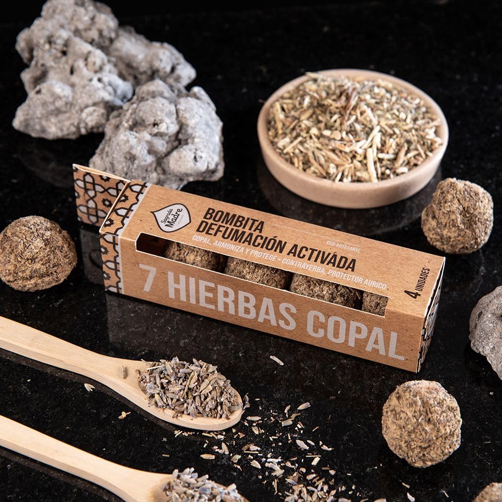 Sagrada Madre Neutral Aromasenses. - Natural Ecological Incense Bomb Activated Defumation X 4 Sacred Mother (7 Copal Herbs)