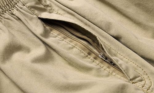 Miniatura 7 de Pantalones cortos de sarga de algodón ligero para hombre, con cintura elástica y cordón