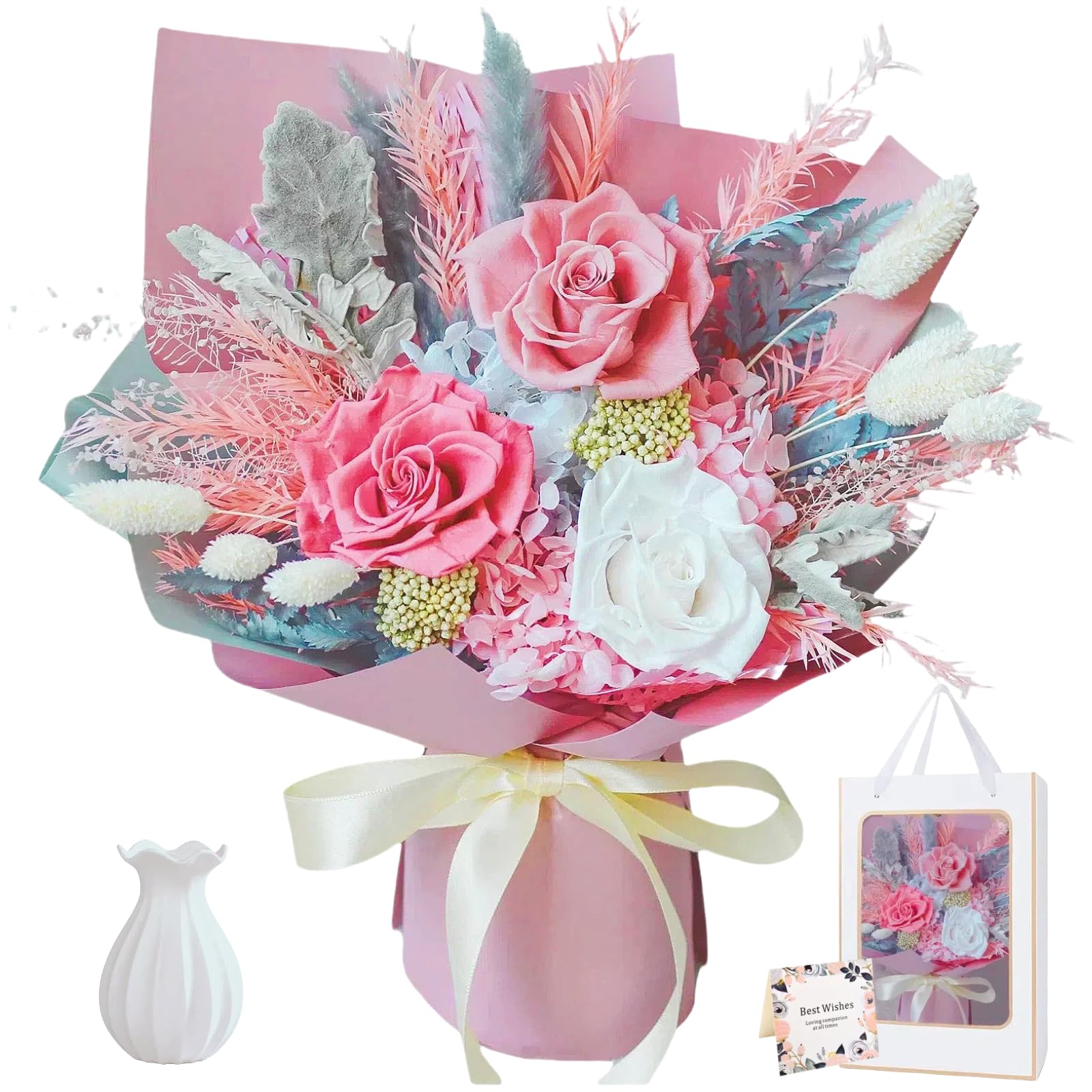 Amazon｜プリザーブドフラワー 花束 卒業式 ブリザードフラワー バラ