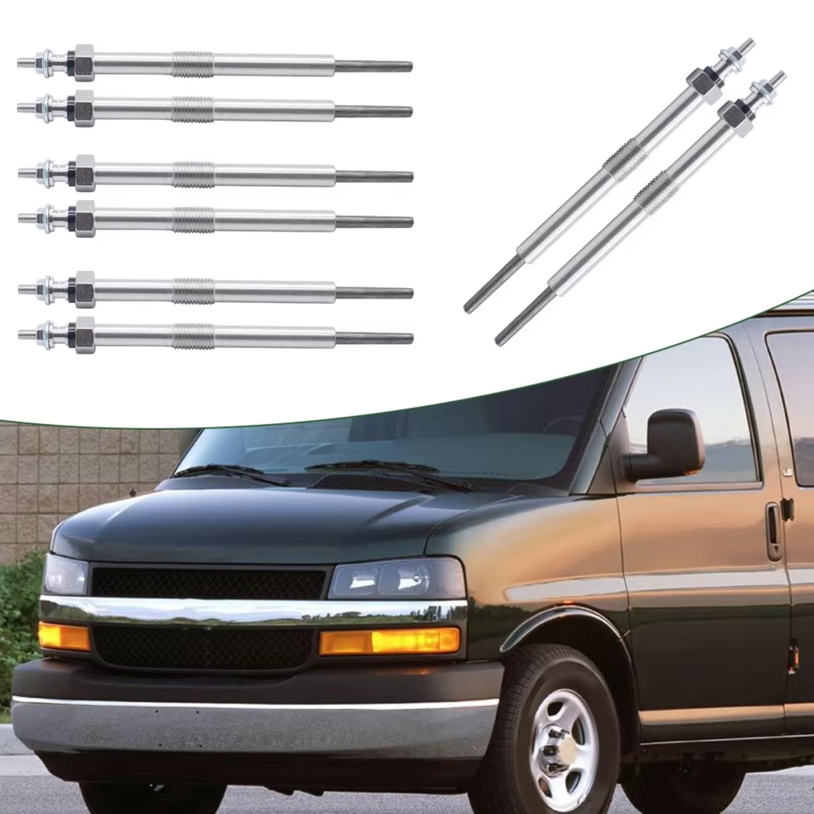 Juego bujías incandescentes Calentador Bujías Precalentamiento Motor Diésel Compatible Con Chevrolet Para Express 2500 3500 Para Silverado 2500 HD 2006-2016 12639701 97364968
