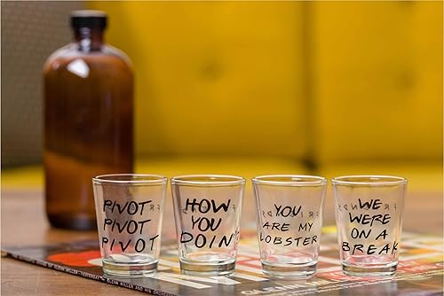 Miniatura 10 de Silver Buffalo Friends Iconic Quotes Only Paquete de 4 mini gafas, 1.5 onzas