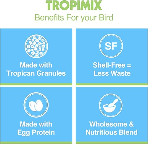 Miniatura 5 de Hari Tropimix - Alimento para pájaros para periquitos, canarios y pinzones, alimento para loros hagen con semillas, huevo, frutas y verduras, mezcla