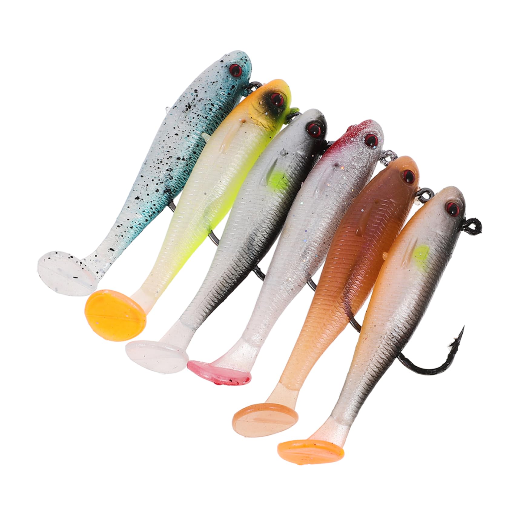 BESPORTBLE Lot De 3 Appâts Artificiels pour La Pêche Au Bar Rayé pour Leau Douce Robustes Et Souples pour Lextérieur 6 Pièces X 3