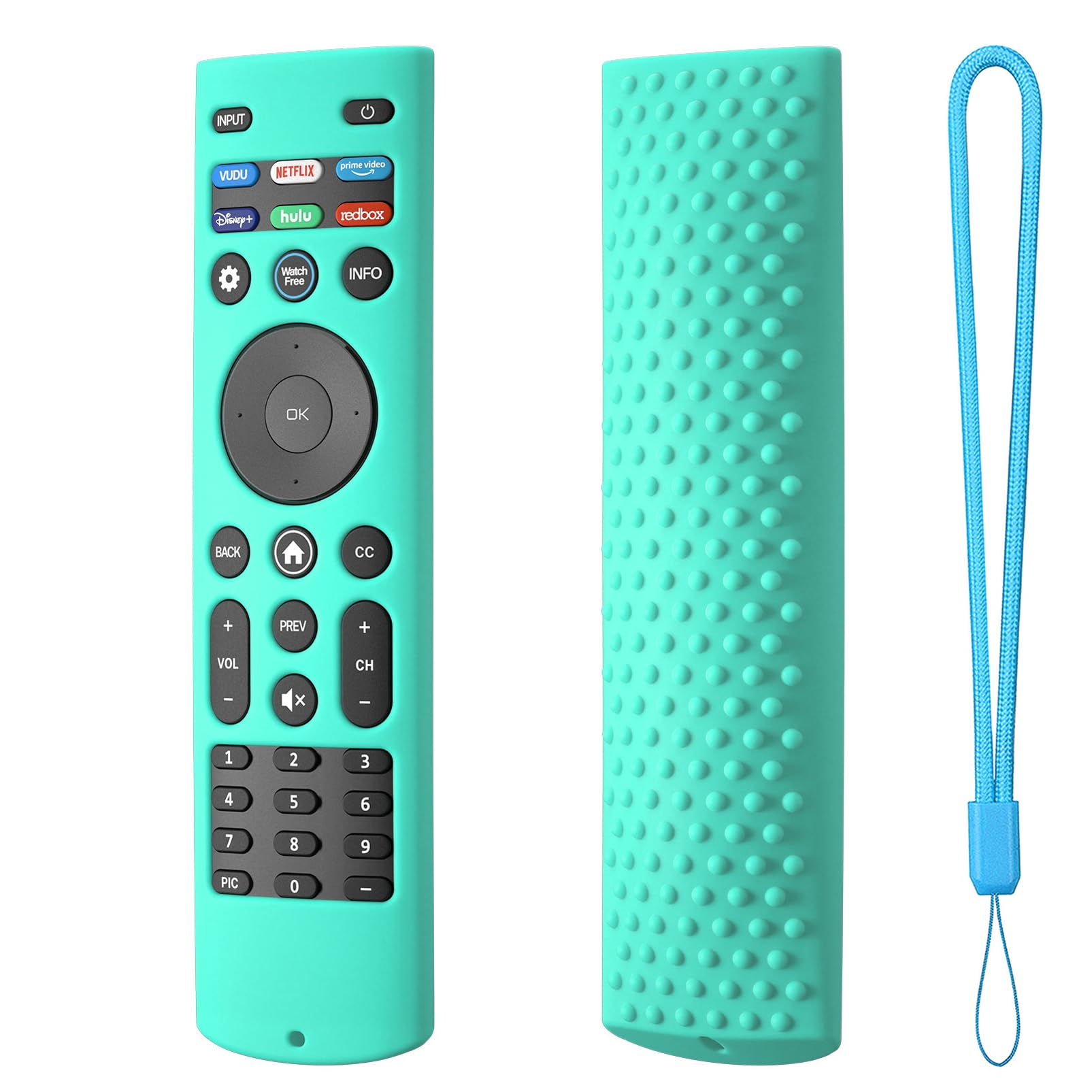 Hi Color Silicone Case Cover for Vizio XRT140 Remote Silicone Remote Cover for XRT140 Vizio Smart TV Remote Control Shockproof Sleeve with Lanyard (