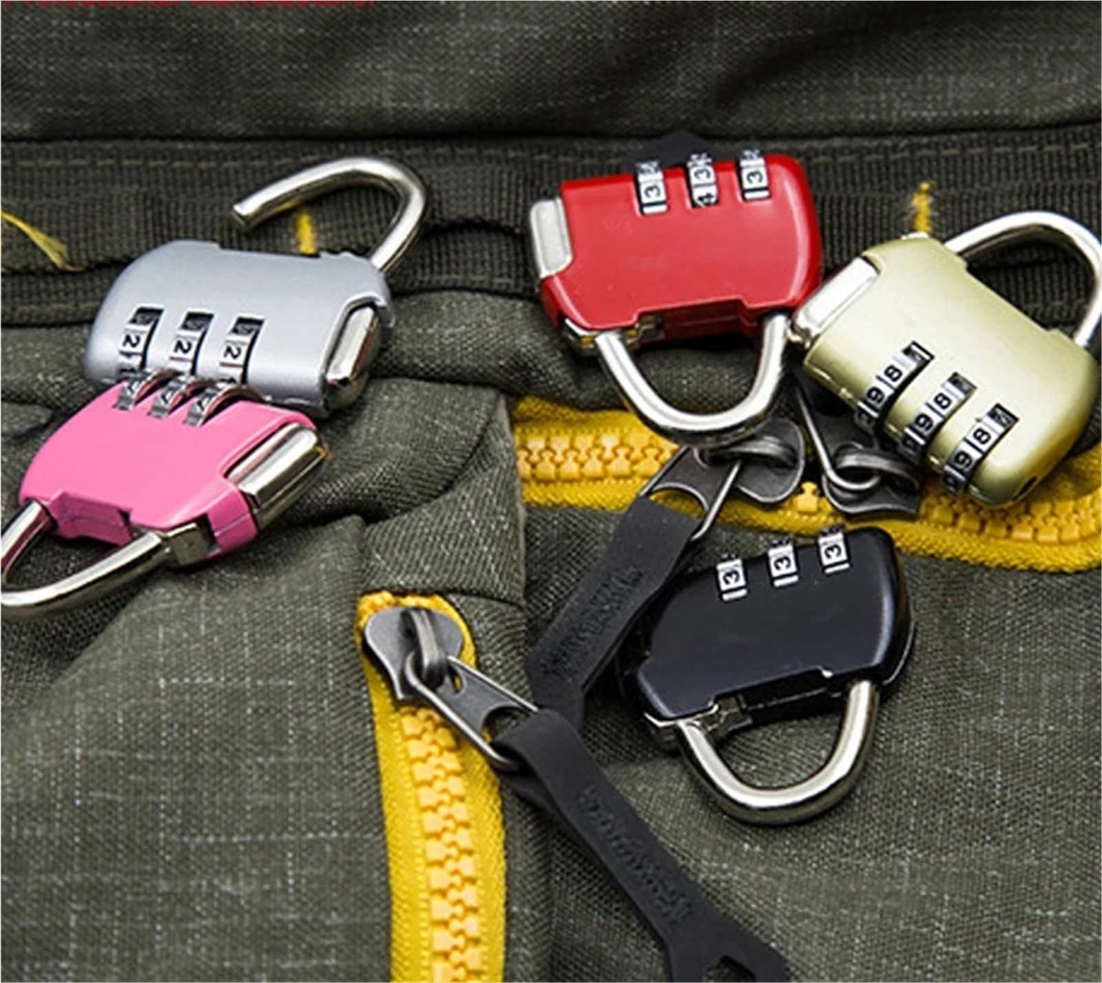 Cadenas à combinaison coloré, mini cadenas for valise, sac de voyage, sac à main, sac à dos ZS33 I, 1 pièce(Gold)