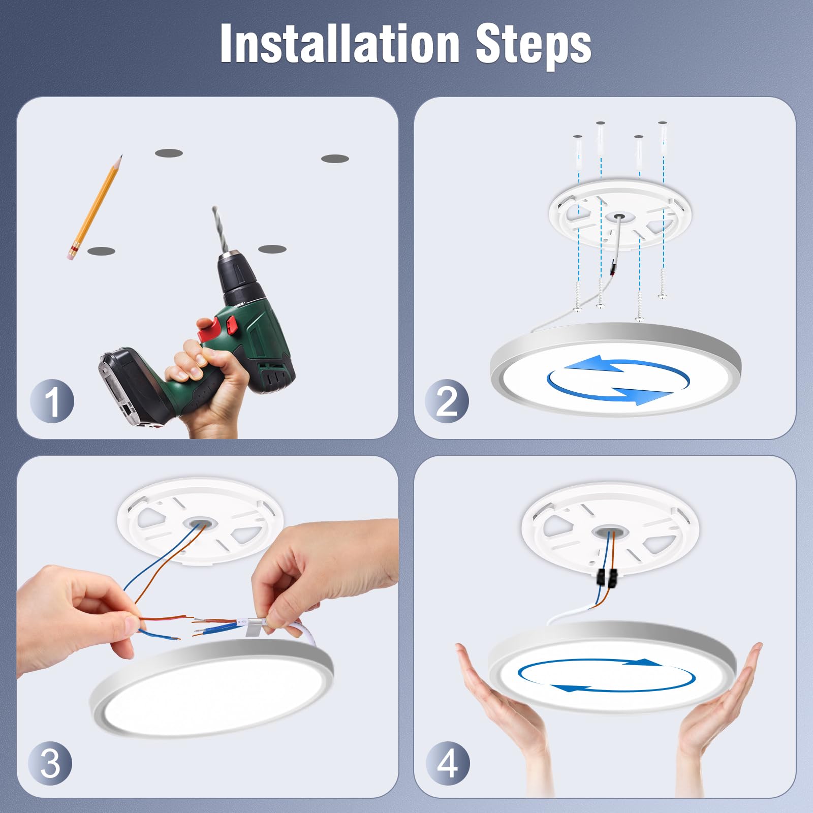 8 Stücke LED Deckenleuchte mit Bewegungsmelder, 18W Deckenlampe mit Radar Bewegungssensor Innen, 4000K Neutralweiß Deckenleuchte LED Lampe Ultraflach für Flur Treppe Küche Balkon Abstellraum, φ23CM