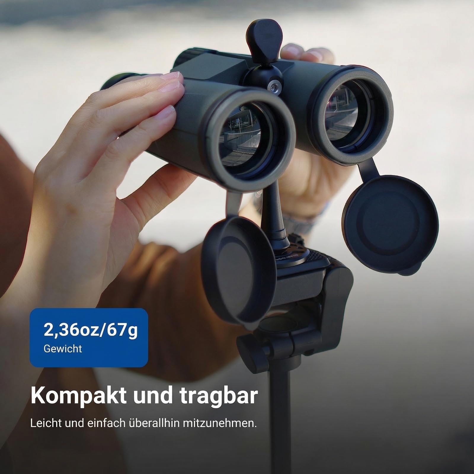 NEEWER Fernglas Stativadapter mit 1/4" Gewinde, Stativ/Einbeinstativhalterung aus Aluminiumlegierung für Ferngläser der Modelle 7x35, 8x42, 10-30x52, 12x25, 12x42, 15x25, 15x52, 20x25,30x60, ST-T05