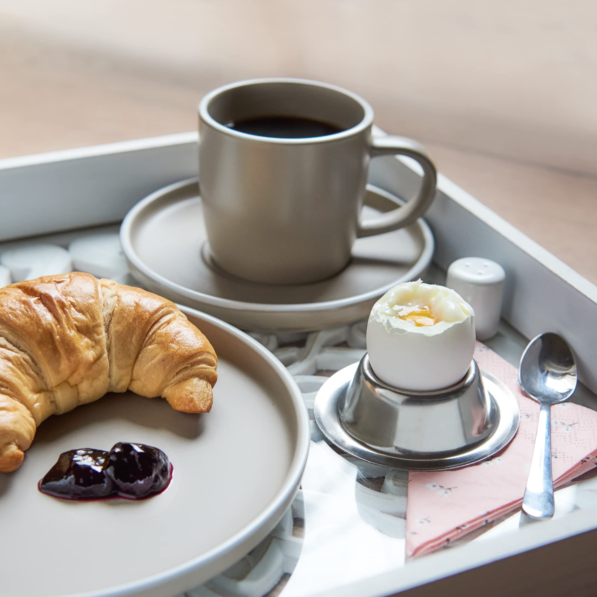 Portauova In Acciaio Inossidabile Salubohum - 4 Pezzi Impilabili, Lavabili In Lavastoviglie Con Base Antigraffio - Foto 11