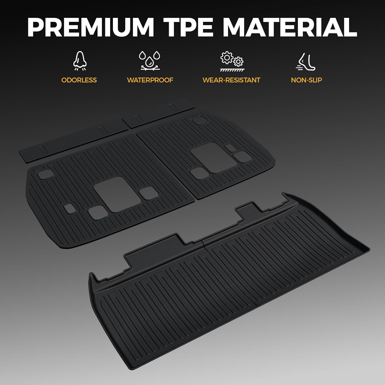 Cargo Mat for 2022-2025 2026 Kia Carnival 8 Passenger (Gas Only) Accessories, Full Coverage All Weather TPE Cargo Mat Trunk Mat Cargo Liner for Kia Carnival Accessories