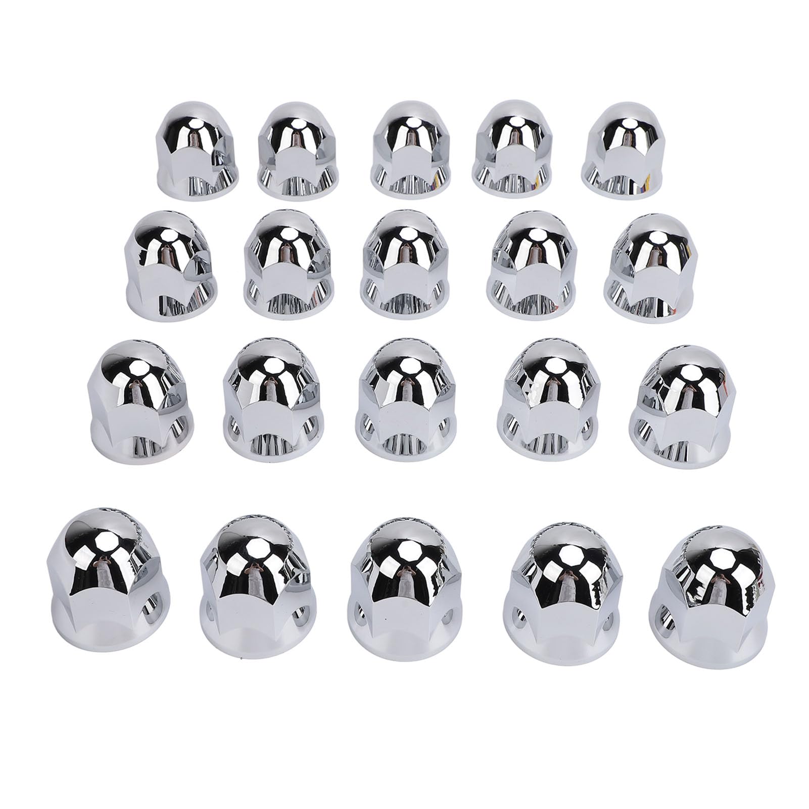 Cappucci Copridado Cromati da 33 Mm, Plastica ABS Cromata Resistente alla Ruggine, Stile Flangia a Pressione, Universale per la Maggior Parte dei Camion e Rimorchi (20PCS)