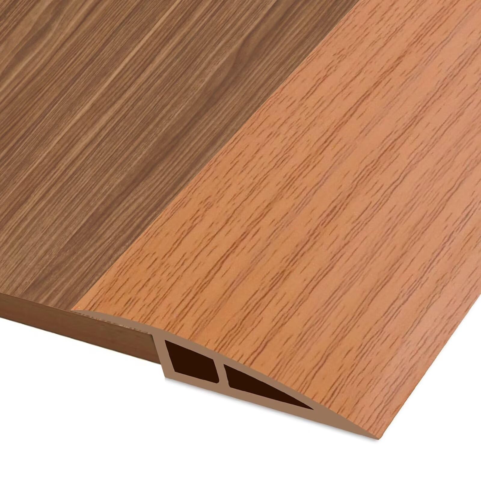 Hengrongshen Floor Transition Strip, Vinyl Door Threshold Strip Self Adhesive Threshold Flooring Transition for Laminate Doorway Edge Threshold Height Difference from 15 to 20mm (Yellow Wood, 3.0M)
