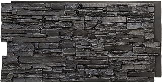 EverStone Canyon Ridge Faux Stone Panel, 45 3/4"W x 24 1/2"H x 1 1/4"D, Dark River Color