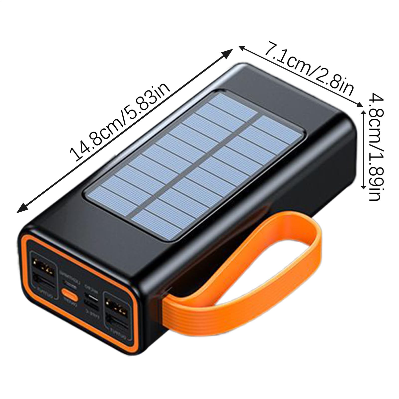 Power Bank Solarny Ładowarka Power Bank Z Panelami Słonecznymi | Zewnętrzny Akumulator O Dużej Pojemności Do Ładowania Na Camping i Wędrówki