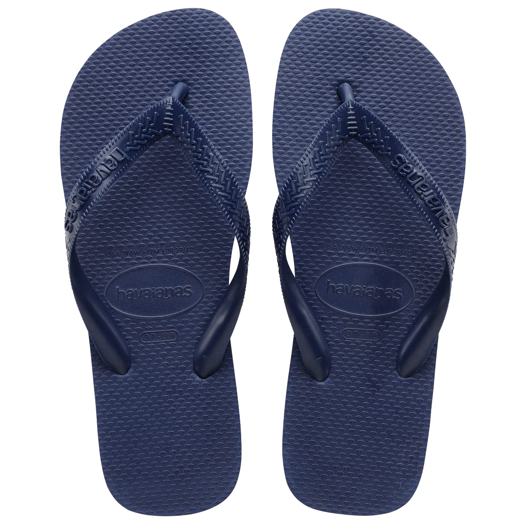 Women's Top Flip Flop Sandal, Navy Blue, 7-8 M US