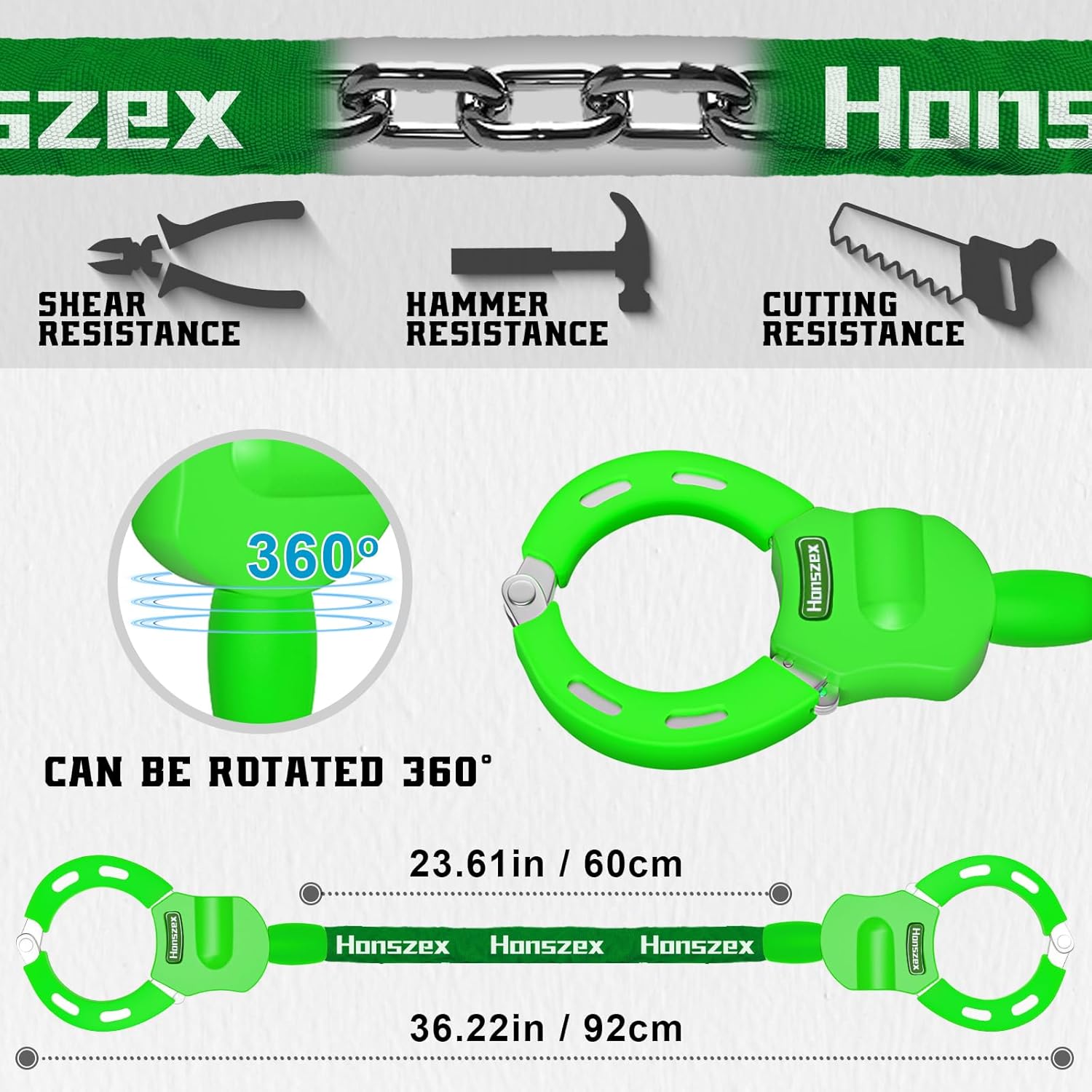 Scooter Lock, Scooter Locks Anti Theft, 36.22inch Colorful Electric Scooter Handcuff Lock, Bike Locks High Security with Key, Accessories for E Scooter, E Bike