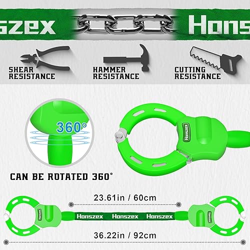 Miniatura 46 de Scooter Lock, Bike Locks High Security with Key, 36.22inch Heavy Duty Bike Lock Chain, Accessories for Electric Scooter, E-Bikes