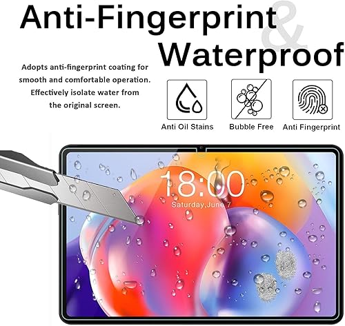 Miniatura 5 de Miimall - Protector de pantalla de vidrio templado compatible con Teclast T40S, dureza 9H, transparente, antiarañazos, antihuellas, protector de