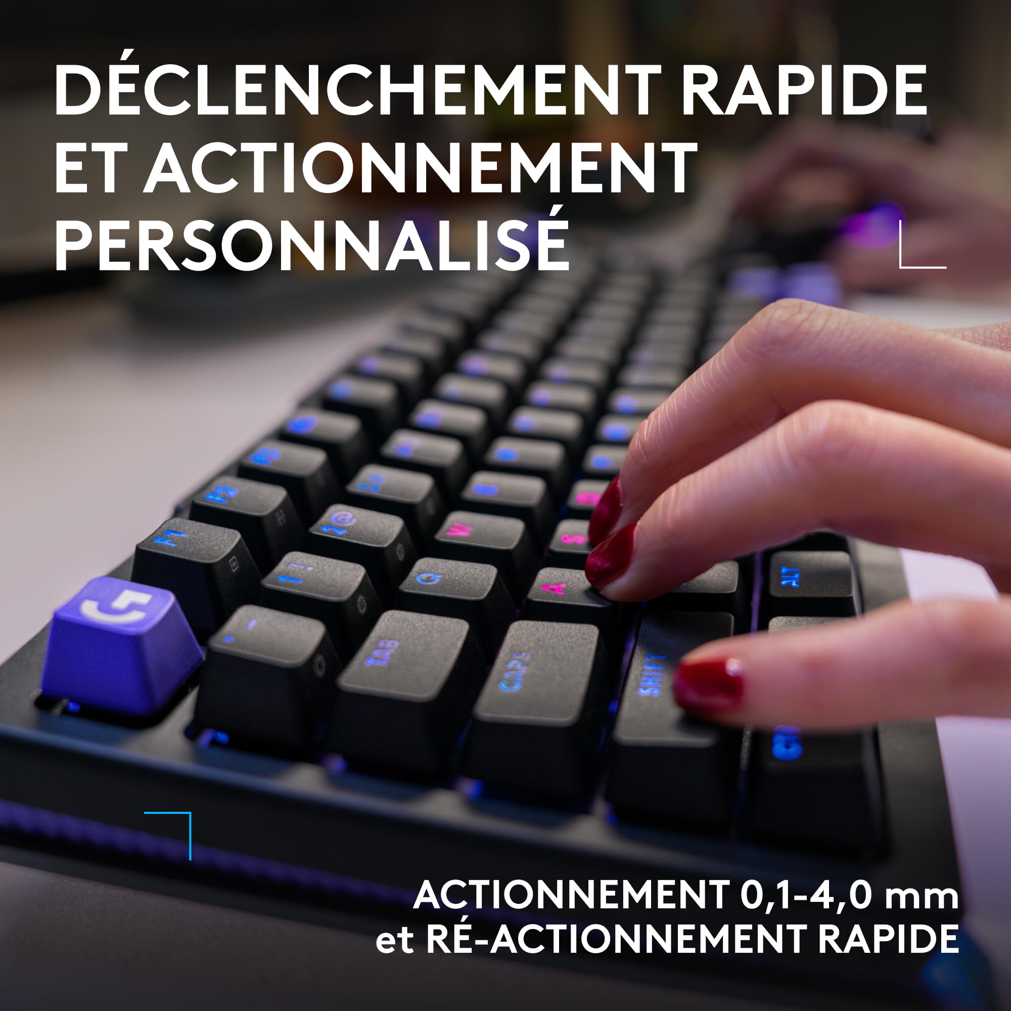 Logitech G G512 X 98 Dual Swap, Clavier Gaming TMR analogique/mécanique à switchs échangeables, taux d'interrogation 8K, déclenchement Rapide, RVB LIGHTSYNC, Filaire, PC, Mac, Français AZERTY - Noir