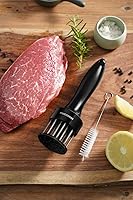 Vista 7 de Herramienta ablandadora de carne, acero inoxidable con agujas ultra afiladas, 24 cuchillas, herramienta ablandadora para ablandar carne de res
