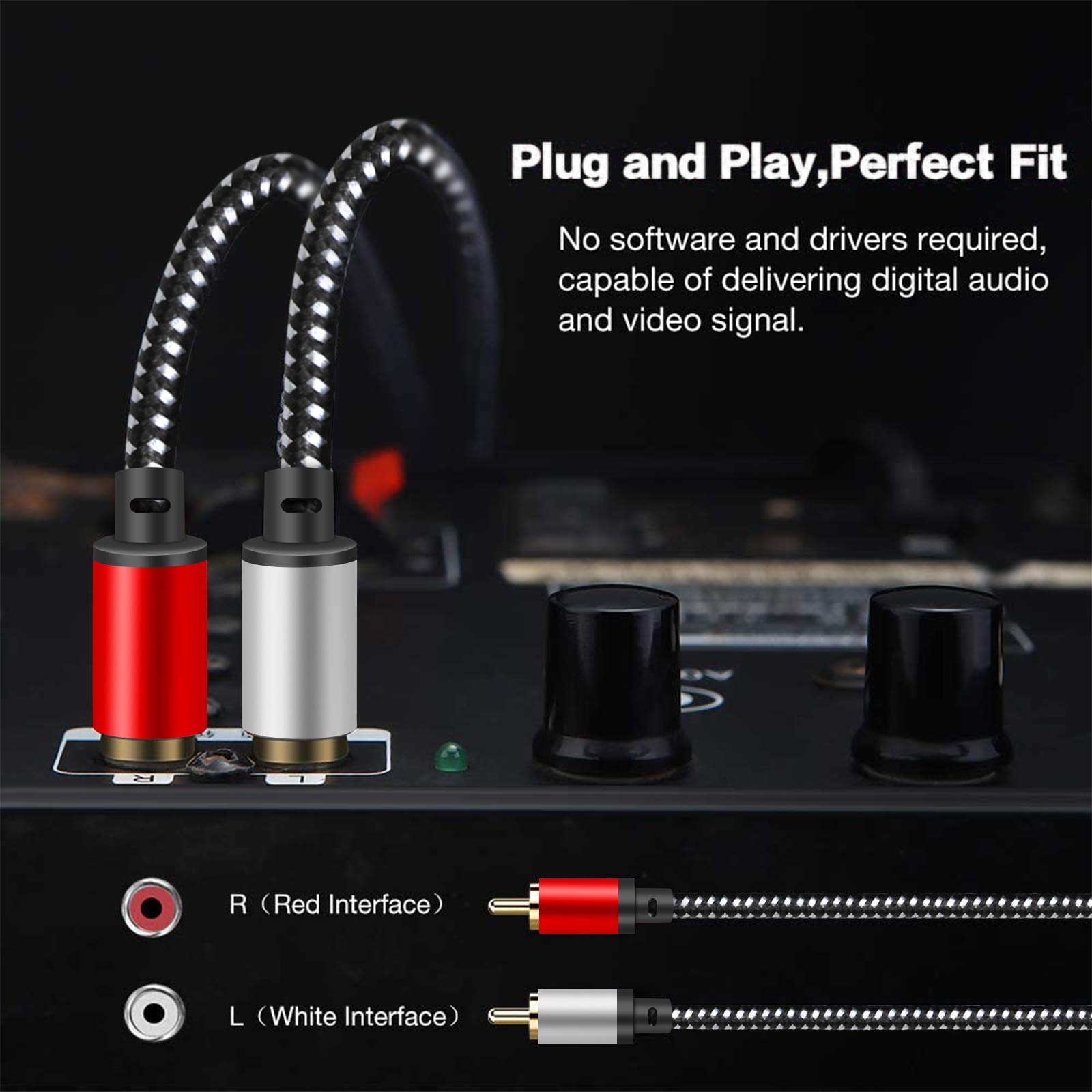 Cable RCA, 2RCA Macho A 2RCA Macho, Cable De Audio Estéreo De