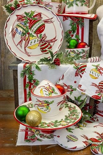 Miniatura 7 de Boston International Cuencos de cerámica para preparar anidación navideña, 3 tamaños, bosque elegante