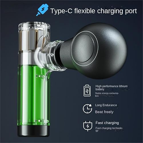 Miniatura 4 de Mini pistola de masaje para viajes, portátil y ligera, funcionamiento silencioso, recargable por USB, ideal para la oficina y sobre la marcha,