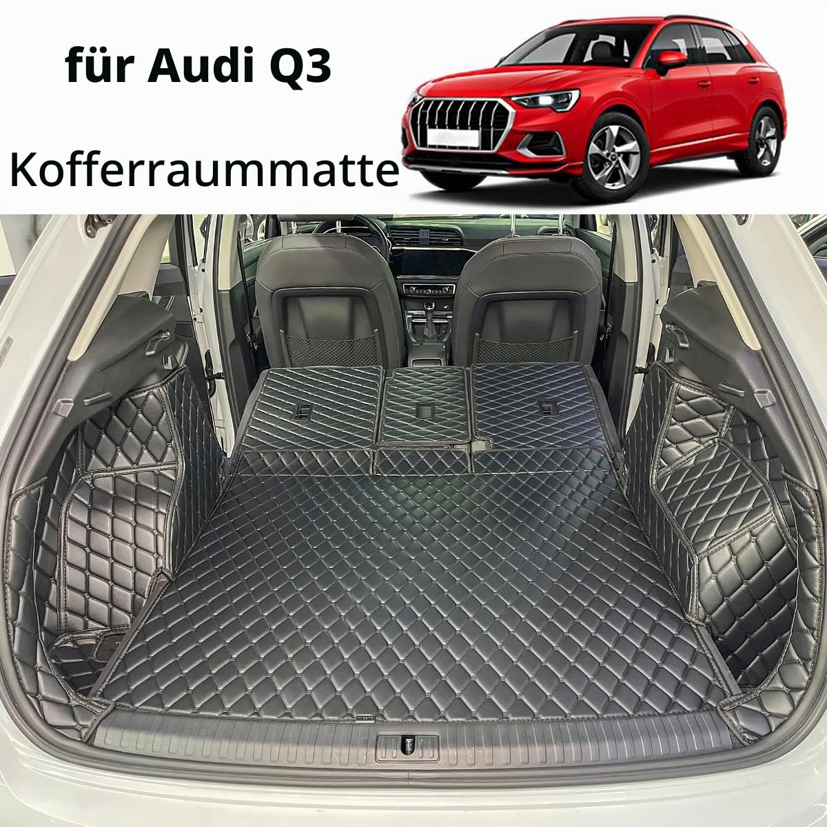 Kofferraumwanne für Audi Q3 2018–2025 Kofferraummatte | Ohne Plug-in-Hybrid & Ohne Sportback-Modelle