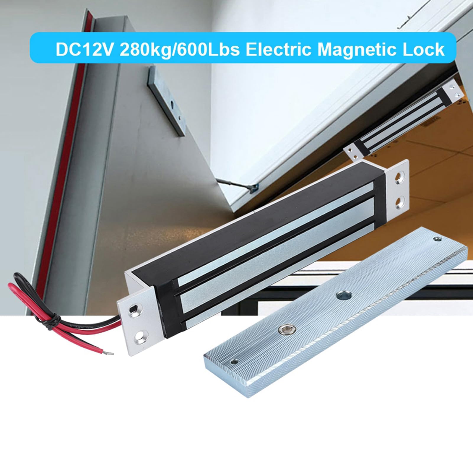 Cocoarm Elektromagnetyczny Zamek do Drzwi, 600 Lb NC 12V Siła Trzymania