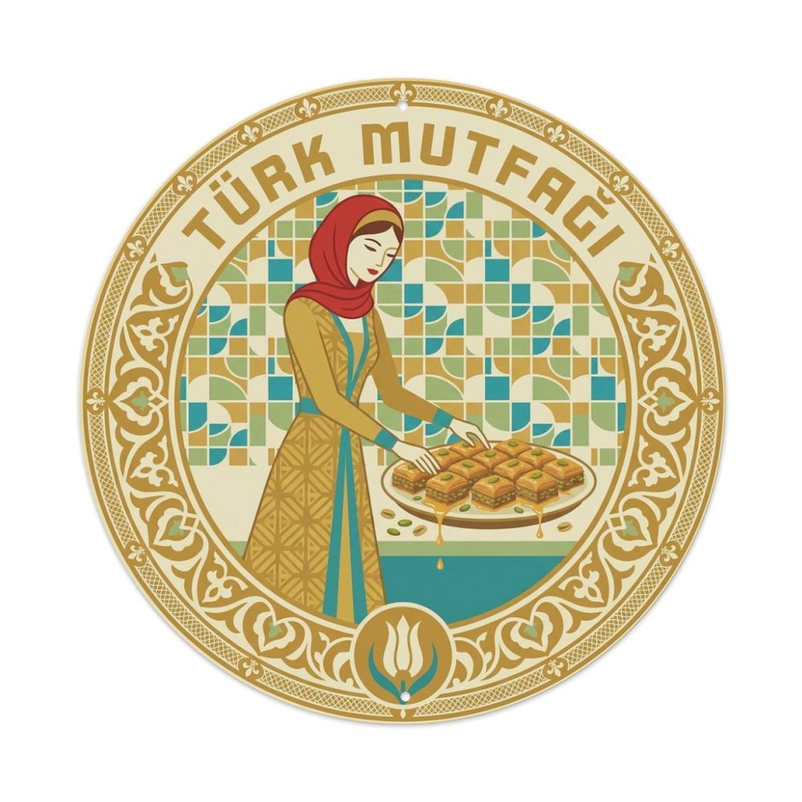 Culinary Travel Turkish Cuisine Food Baklava Metal Tin Sign