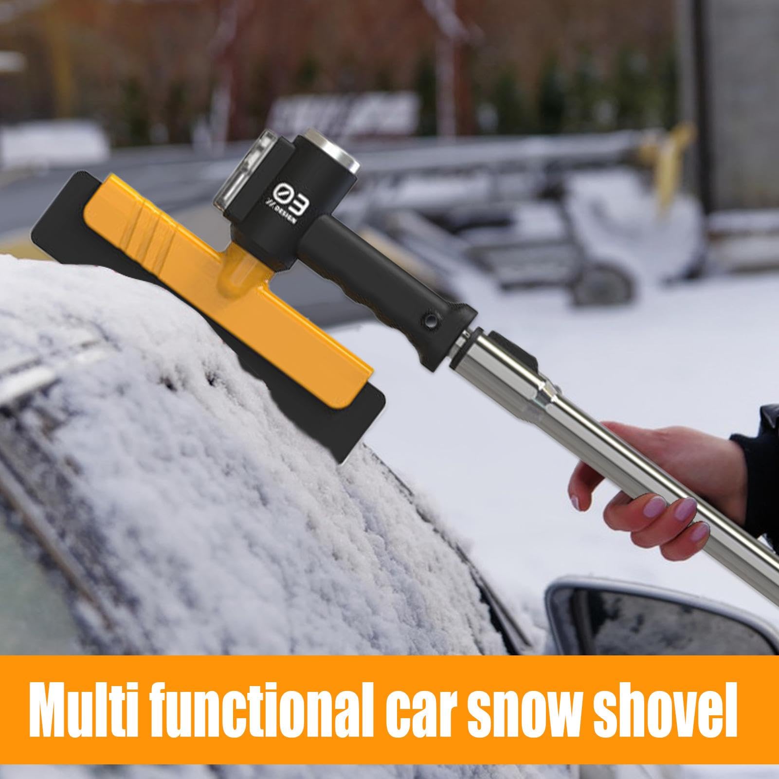 Raschietto da neve per auto estensibile – Raschietto da neve per finestra | raschietto per ghiaccio con illuminazione a LED per parabrezza auto, raschietto da neve estensibile per auto, camion, SUV