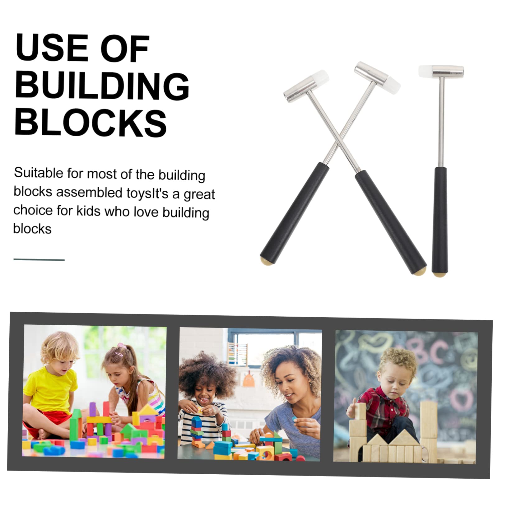 KESYOO 3Pcs Practical Blocks Assembling Hammers and Hammer for Safe Building Tool for Creative Play for Kindergartens and Educational Activities