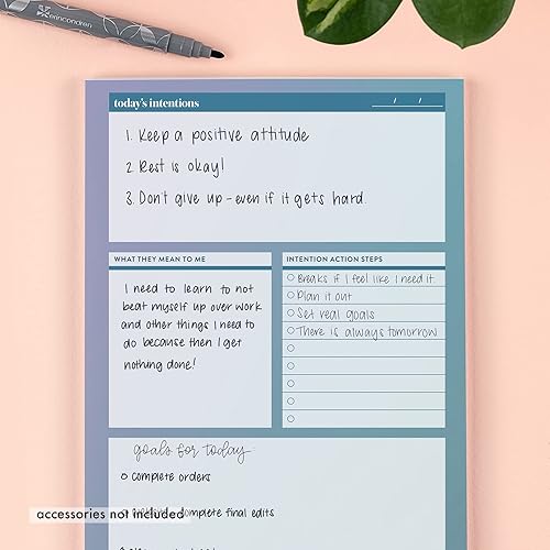 Miniatura 5 de Bloc de notas Daily Intentions - Nunca te quedes atrás y mantén un seguimiento de los pensamientos e ideas diarias. 50 hojas - Planificación