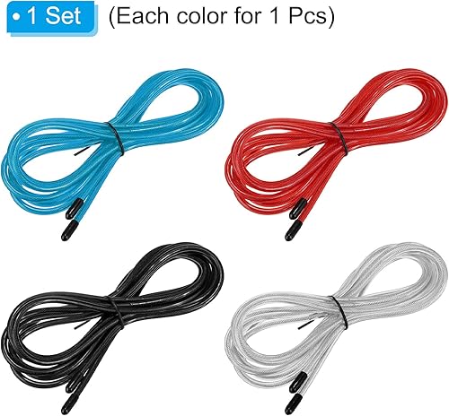 Miniatura 3 de PATIKIL Cable de repuesto de cuerda de saltar de velocidad de 10 pies, paquete de 4 cuerdas de salto profesionales de 0.138 pulgadas de repuesto