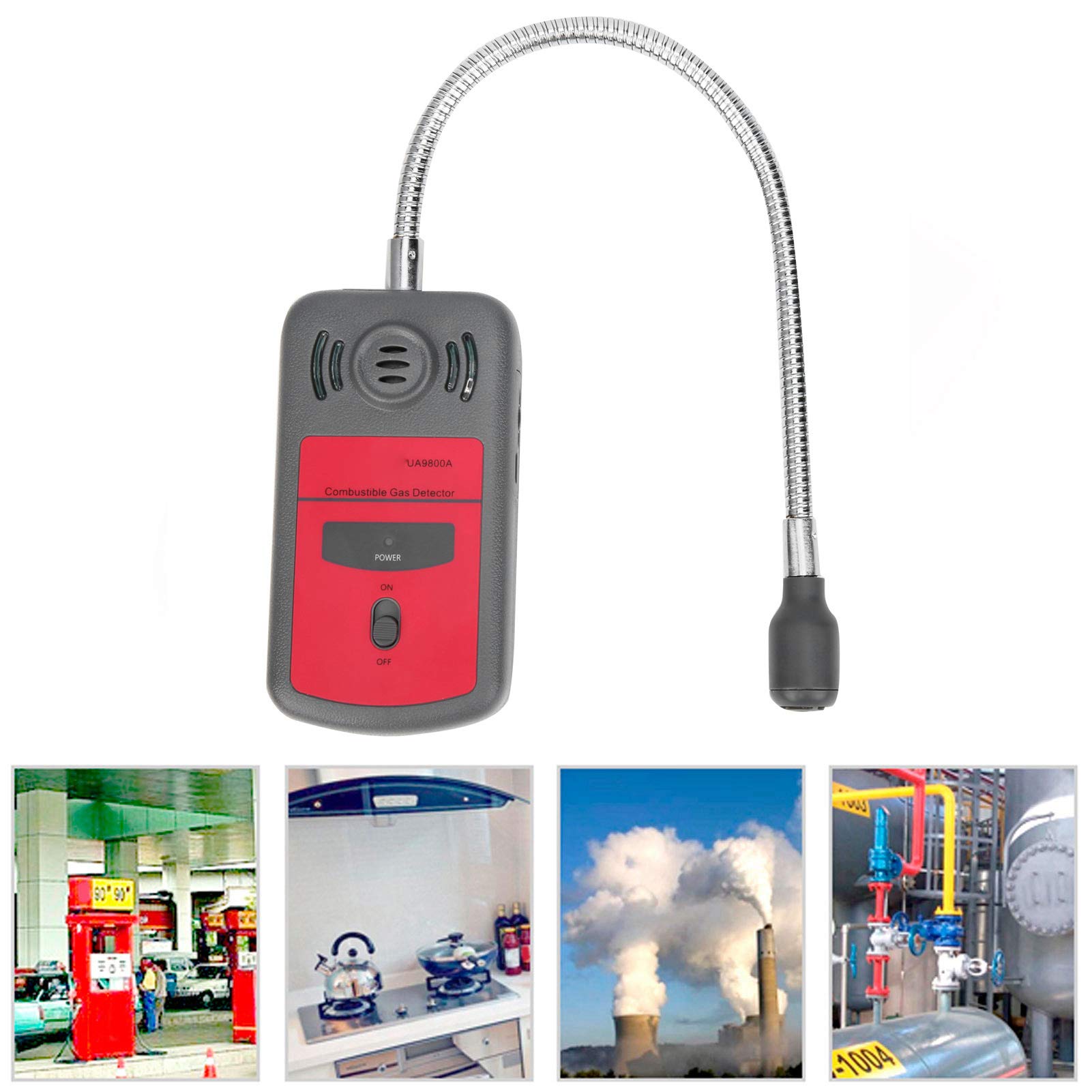 Hyuduo Detector de Gas Detector de Fugas de Gas Portátil con Pantalla Grande Carcasa de ABS Probador de Fugas de Portátil para el Hogar Cocina RV Inspección de Garaje