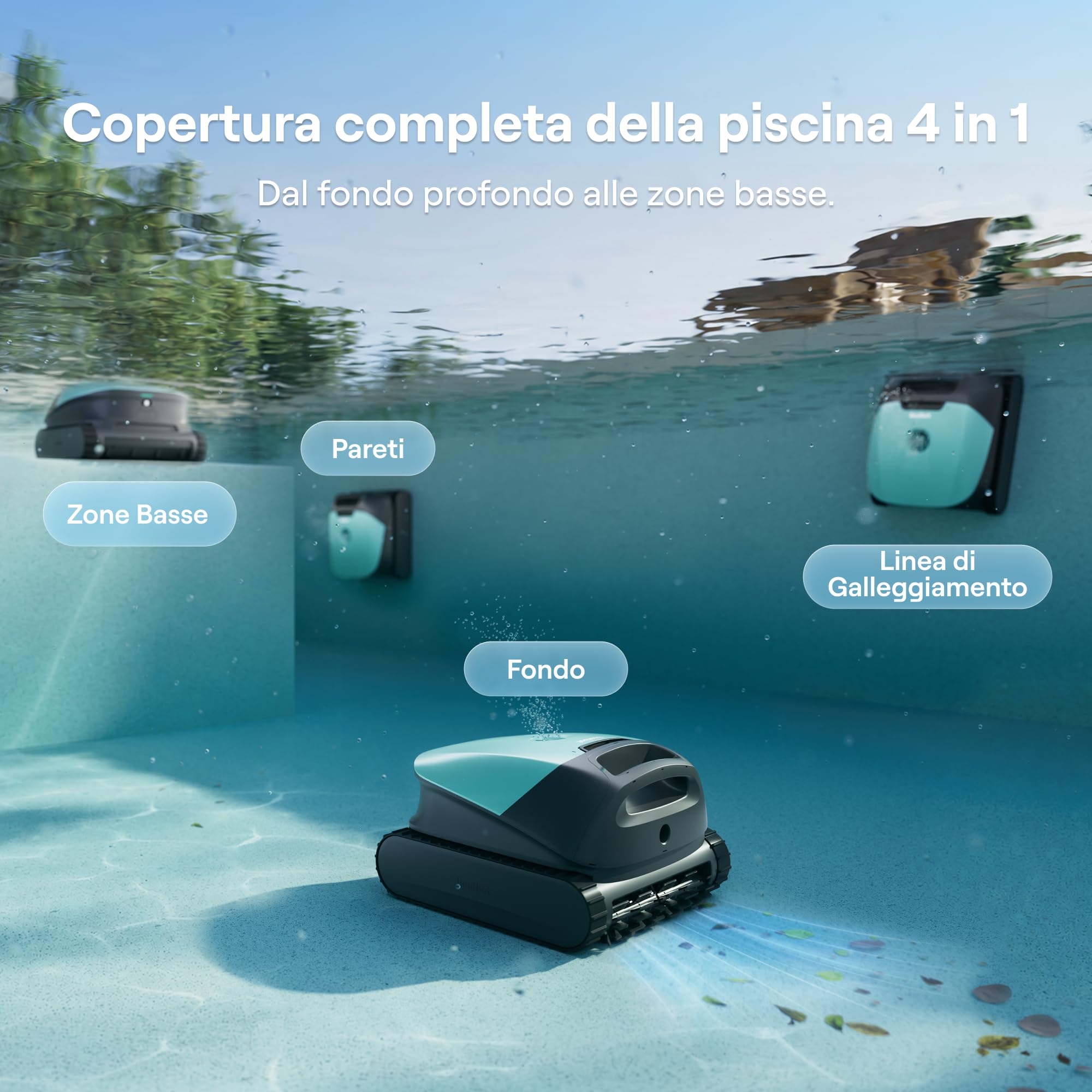 Beatbot Sora 10 Robot Piscina pareti e Fondo, Linea d'Acqua,Verde Menta | pareti e fondo, Linea d'acqua,Piattaforme, robot piscina senza fili, Parcheggio automatico,App,piscine fuori terra/interrate