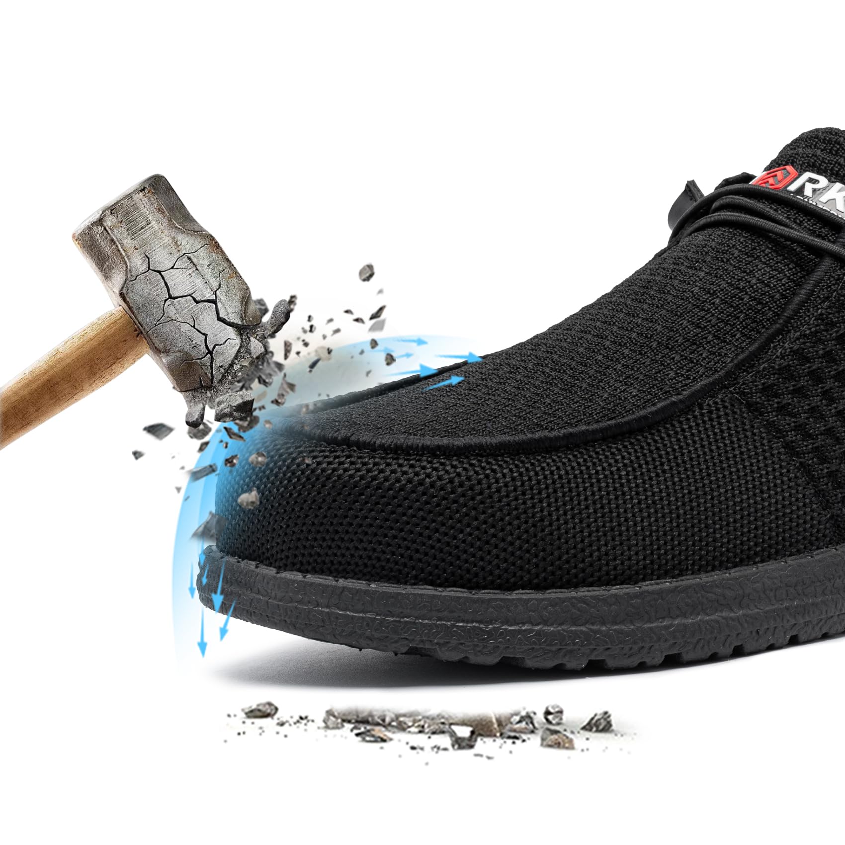 LARNMERN Scarpe Antinfortunistiche Uomo Leggere Comodo Scarpe Antinfortunistica Punta in Acciaio Scarpe da Lavoro Slip On Traspiranti