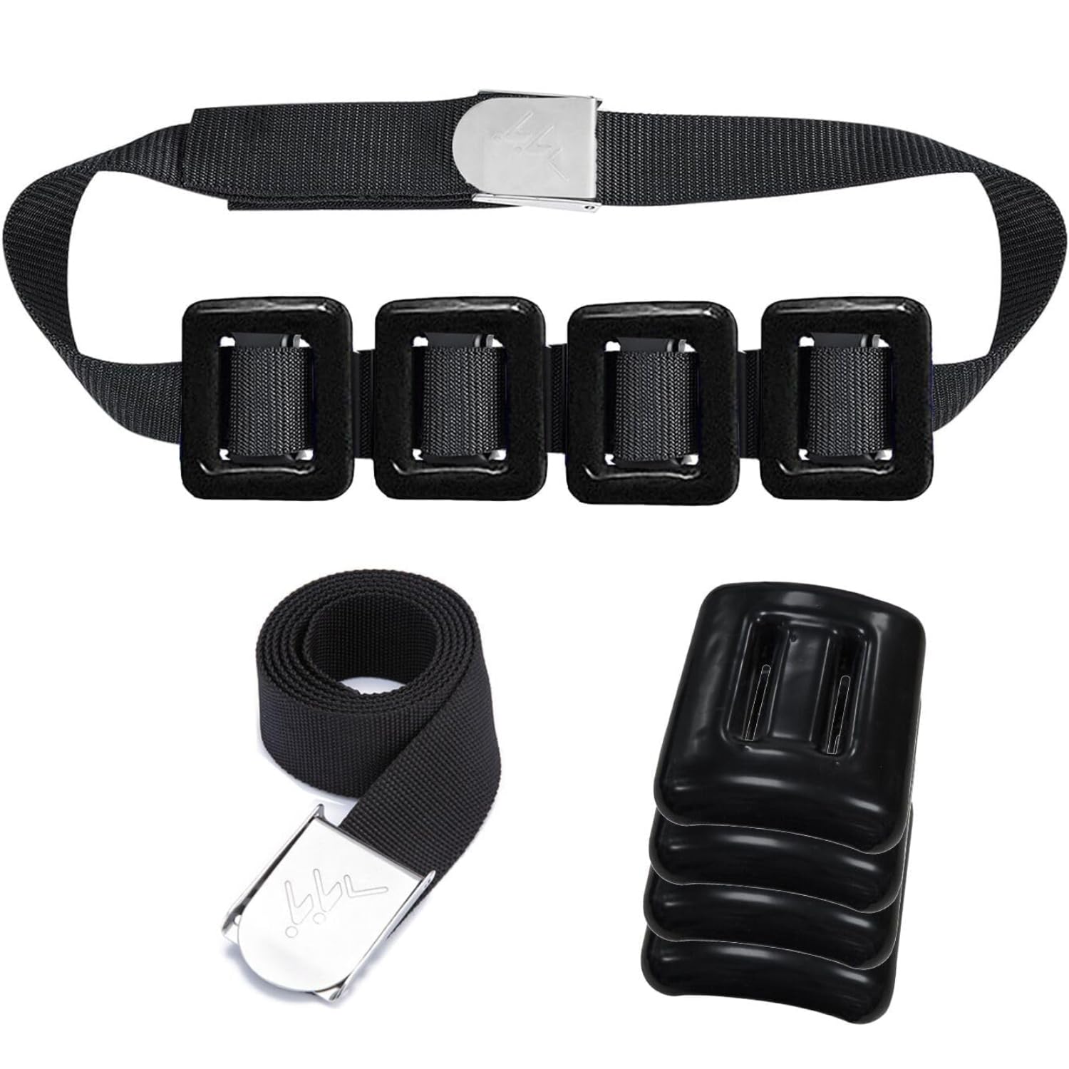 Plombs de plongée pour ceinture de poids de plongée (1lb-4.4lb), plombs de plongée en nylon pour apnée et pêche à la harpon avec ceinture métallique à déverrouillage rapide