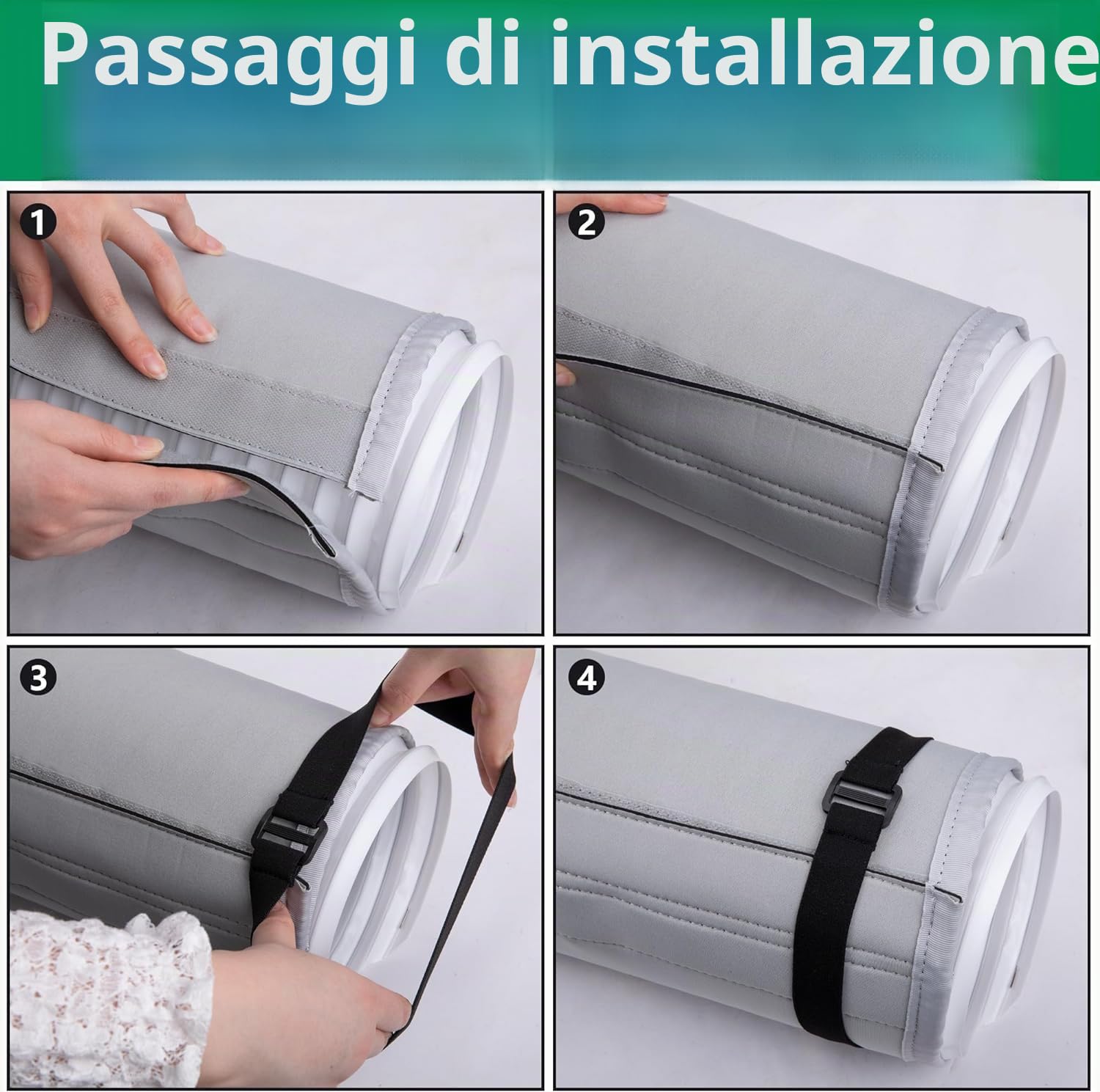 150X50CM Copri Tubo Condizionatore Portatile - Wrap Per Uso Domestico AC Con Manicotto Per Tubi Flessibile Accessori Aria Condizionata-Condotto di Scarico AC Isolamento di Sfiato