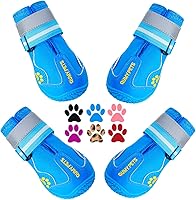 Vista 1 de QUMY - Botas para perros grandes y medianos, protectores de patas para nieve de invierno o pavimento caliente de verano, impermeables para clima