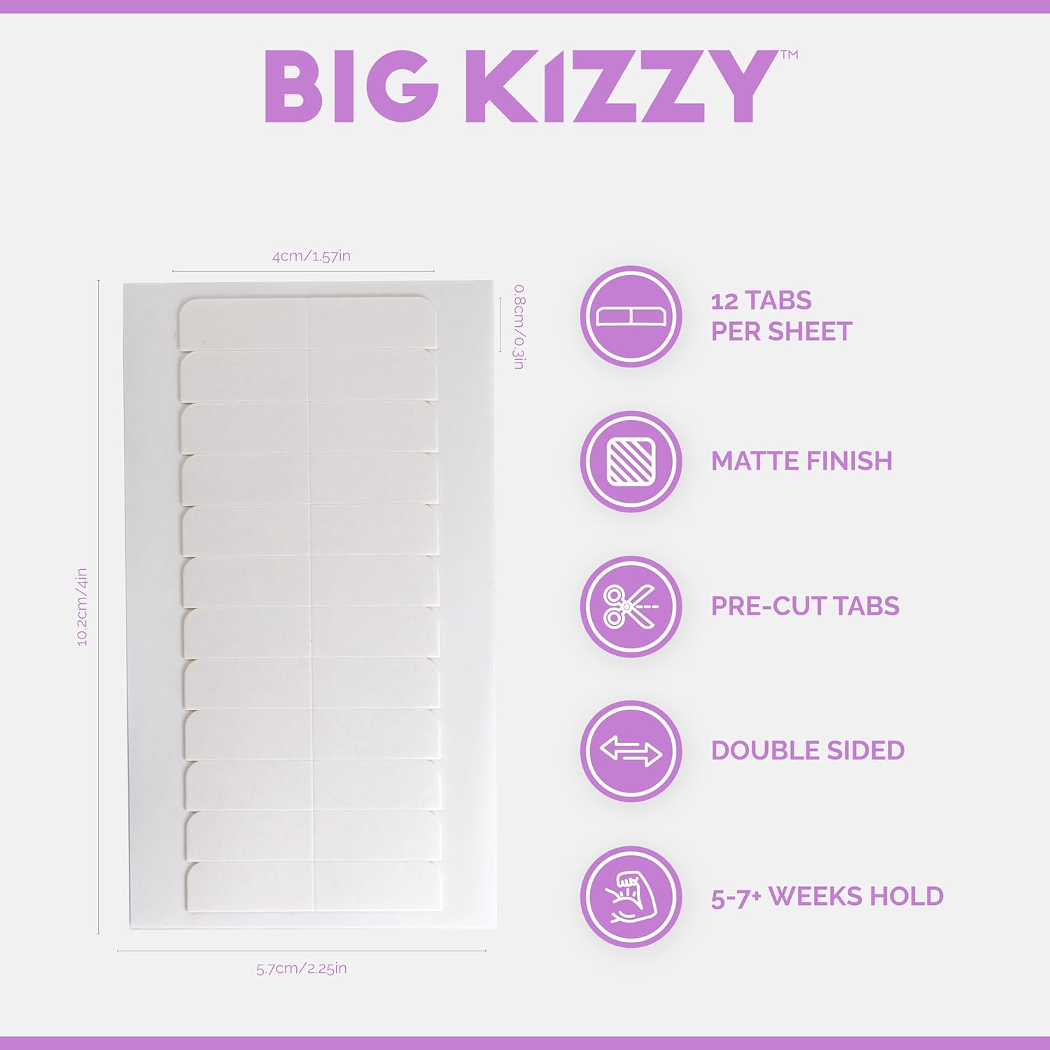 Big Kizzy Pro Hold Double Sided Replacement Tape Tabs for Hair Extensions - Strong Flexible Hold and Damage Free Tape in Hair Extension Tape- 5-7+ Weeks of wear - 240 Tabs