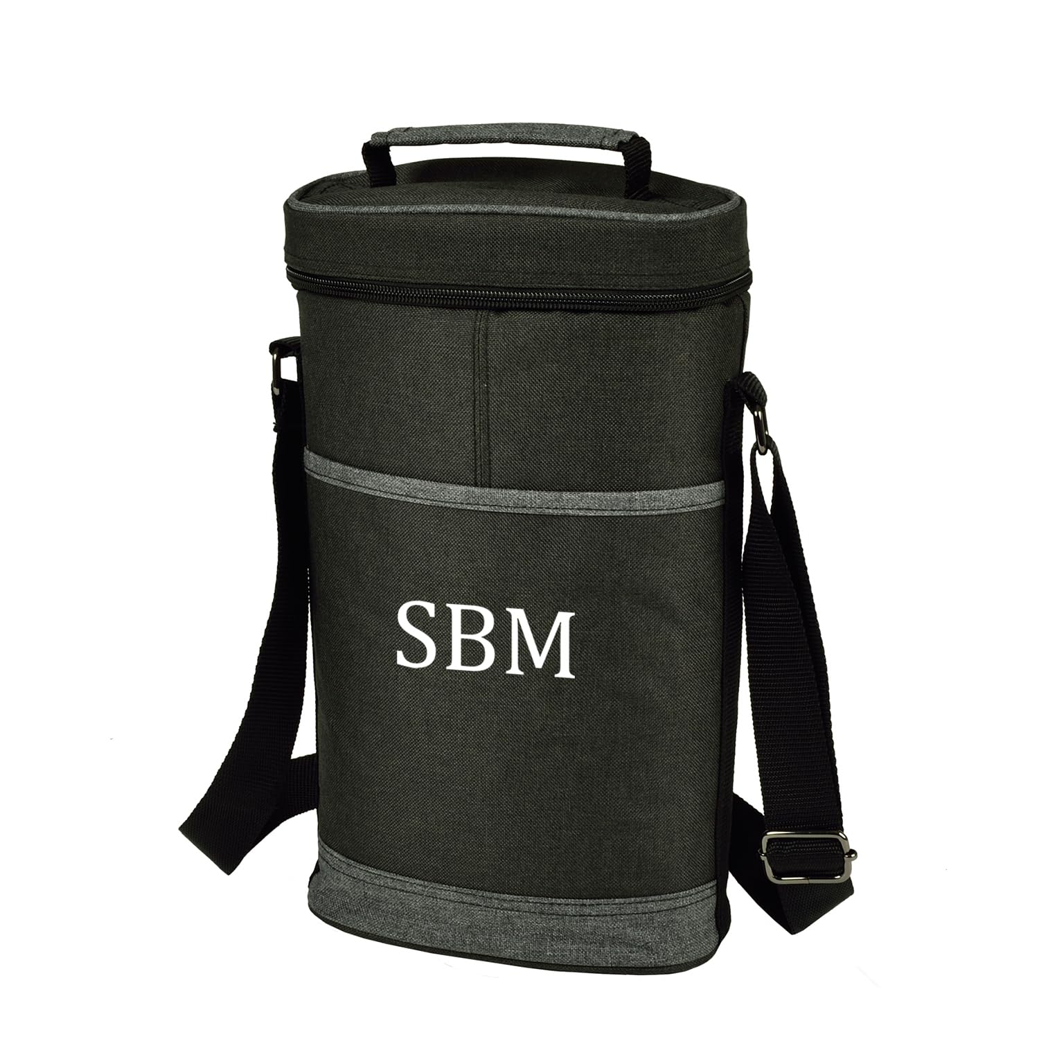 Picnic at Ascot Personalized Insulated 2 Bottle Travel Wine Tote with Corkscrew & Shoulder Strap -Designed & Assembled in The USA